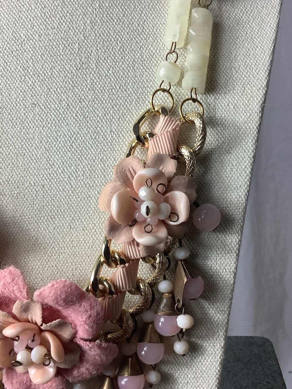 Pink Floral Statement Necklace - Picture 4 of 5